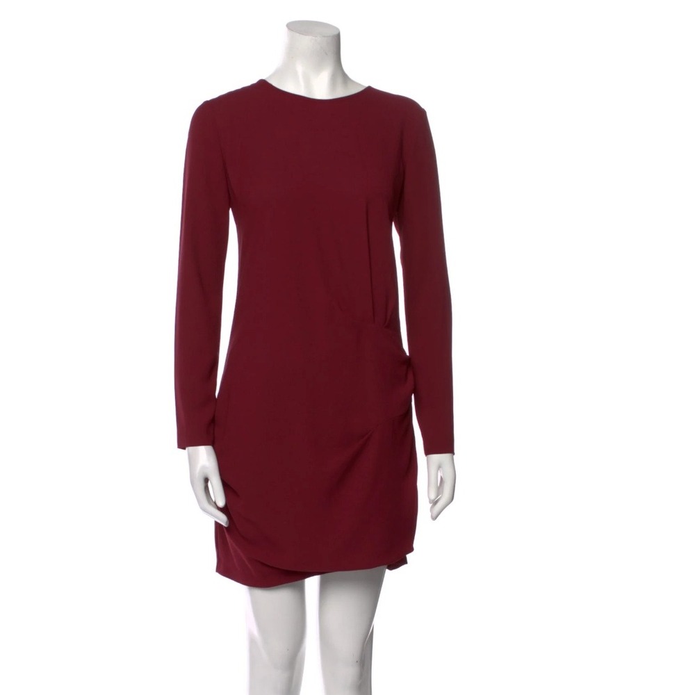 IRO Chartyl Long Sleeve Ruched Sheath‎ Dress Deep Burgundy Size 36